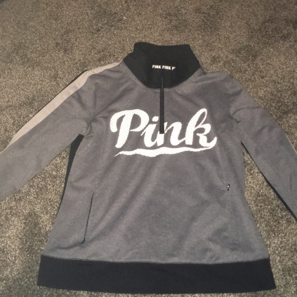 Pink turtleneck half-zip